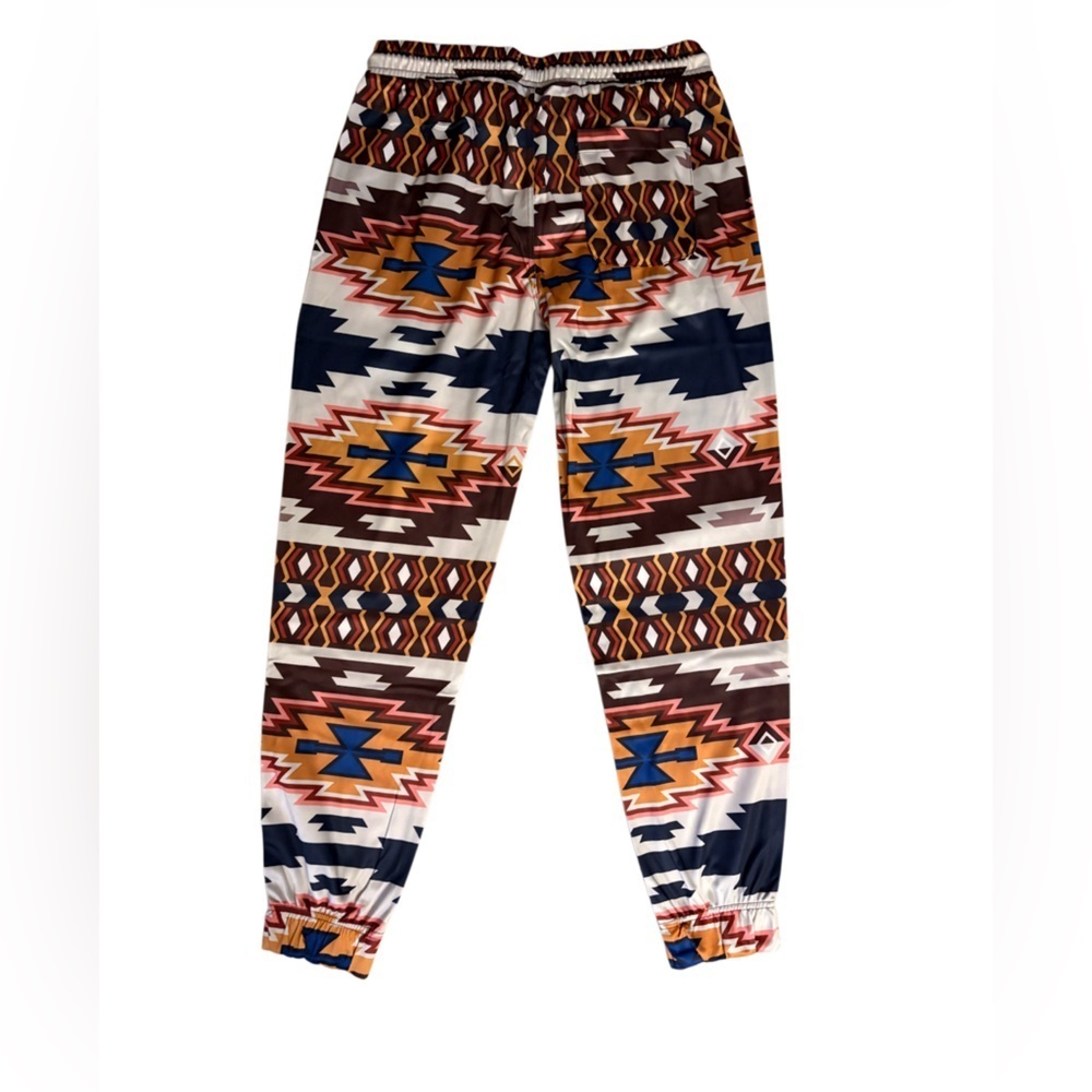 NWT-L Navajo Pattern 
Performance Pant gathered ankle drawstring & elastic waist